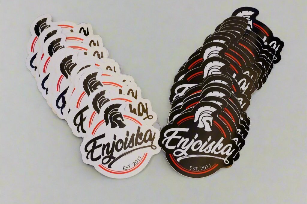 Official EnjoiSka Trojan Seal Stickers in black and white